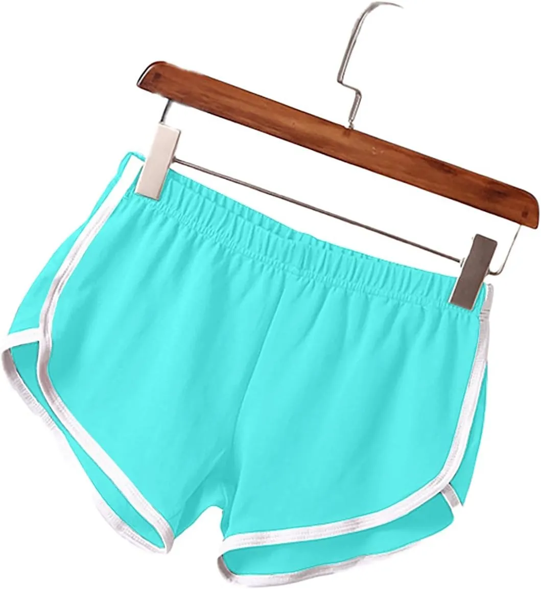 3 Pack Athletic Shorts for Women Elastic Waist Yoga Dance Shorts Running Workout Lounge Lightweight Dolphin Shorts
