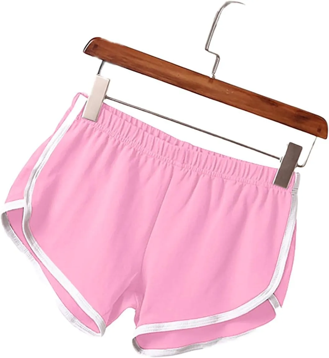 3 Pack Athletic Shorts for Women Elastic Waist Yoga Dance Shorts Running Workout Lounge Lightweight Dolphin Shorts