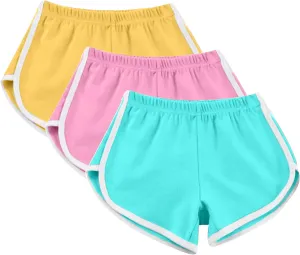 3 Pack Athletic Shorts for Women Elastic Waist Yoga Dance Shorts Running Workout Lounge Lightweight Dolphin Shorts