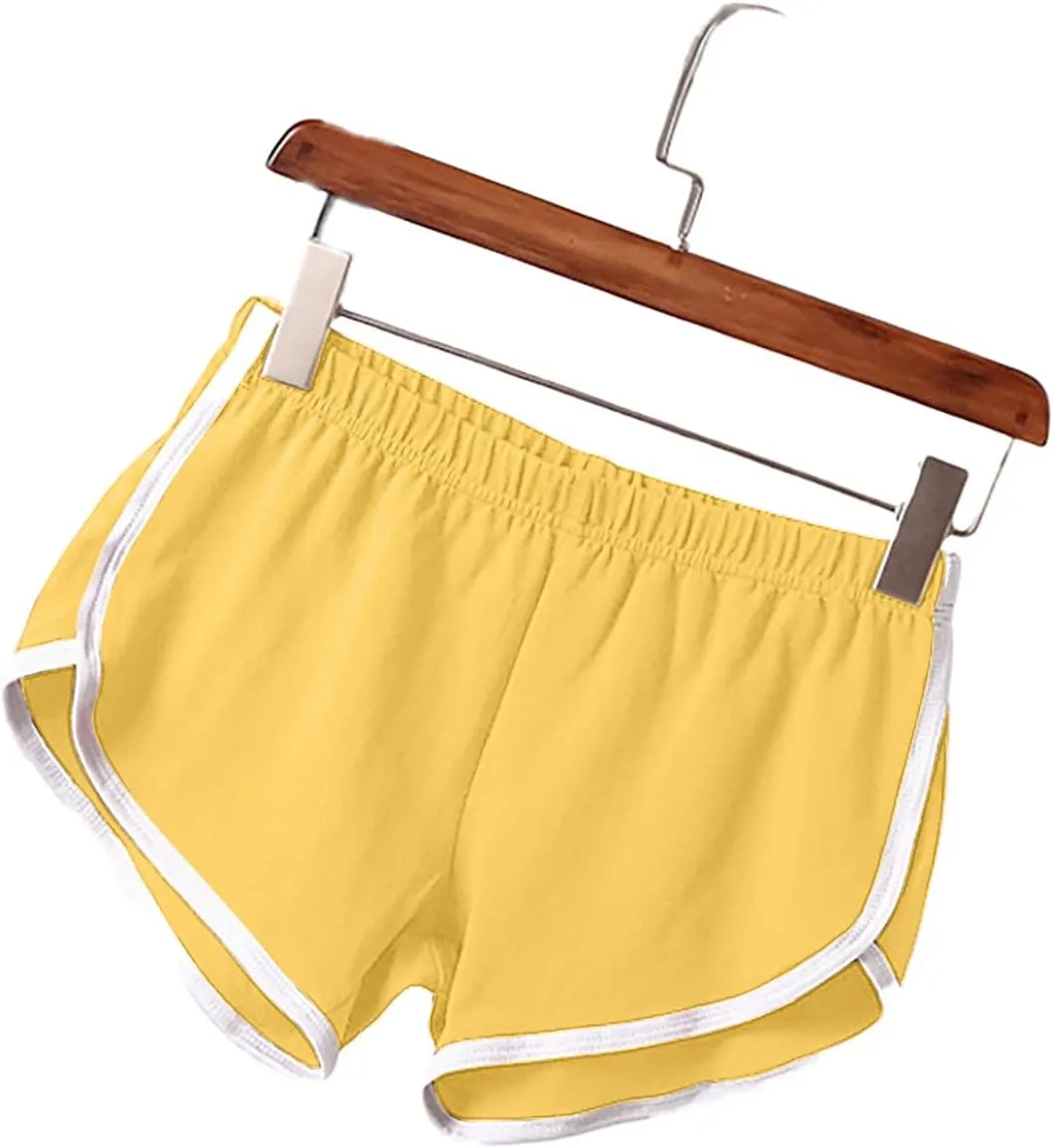 3 Pack Athletic Shorts for Women Elastic Waist Yoga Dance Shorts Running Workout Lounge Lightweight Dolphin Shorts