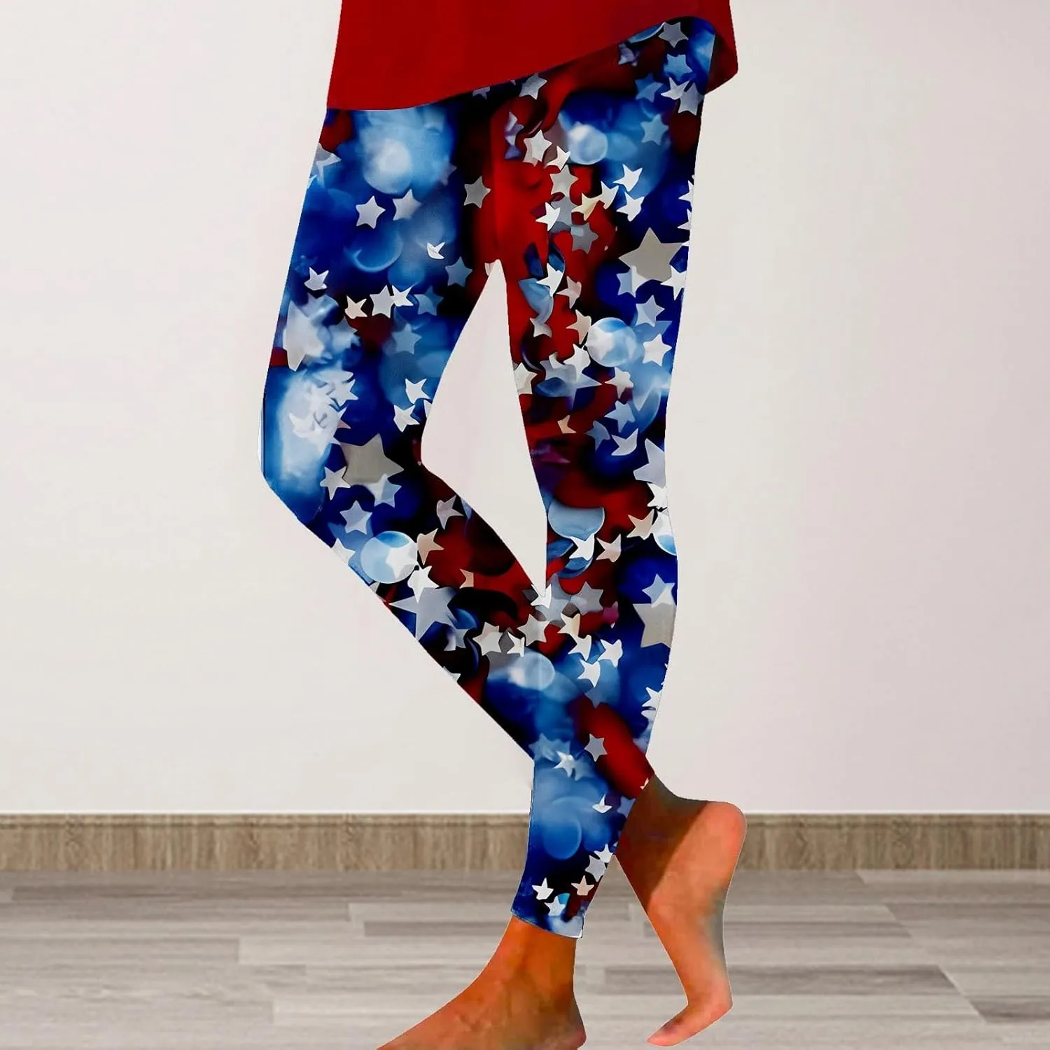 aihihe Women's USA Flag Print Leggings 4th of July Independent Day Yoga Pants Gym Workout Quick Dry Compression Tights