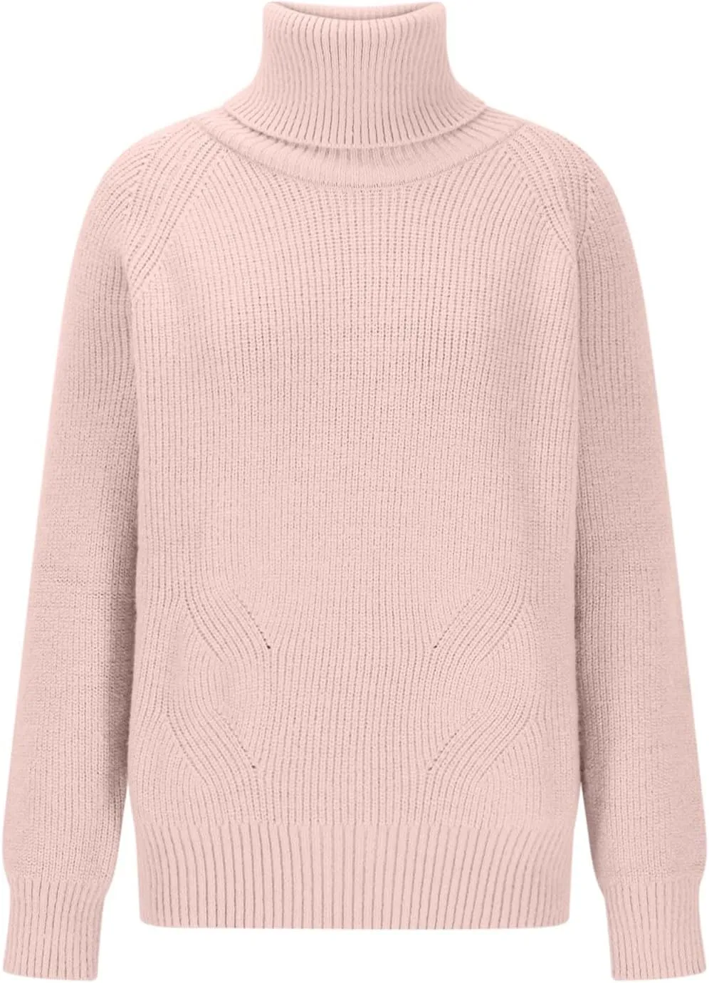 Akklian Women's Oversized Turtleneck Long Sleeve Casual Pullover Soft Knit Tunic Sweater Trendy Crochet Loose Fit Jumper Tops