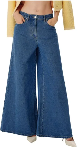 Akklian Women's Wide Leg Jeans Casual High Waisted Straight Stretch Denim Pants Frayed Raw Hem Retro 90s Baggy Jeans 2025