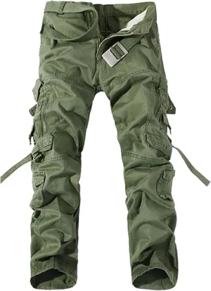 Alalaso Mens Cargo Pants Lightweight Ripstop Regular Fit Trousers Tactical Hiking Work Bottom Pant with Multi Pockets