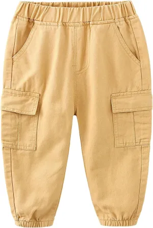 Baby Boys Sweatpants Solid Cotton Elastic Waist Trousers Active Jogger Pants Casual Toddler Baby Pants Trousers