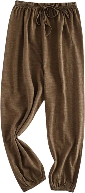 Baby Long 𝐁loomers Soft Slub Cotton Harem Pants for Boys Girls Soild Elastic Casual Joggers Dance Pants