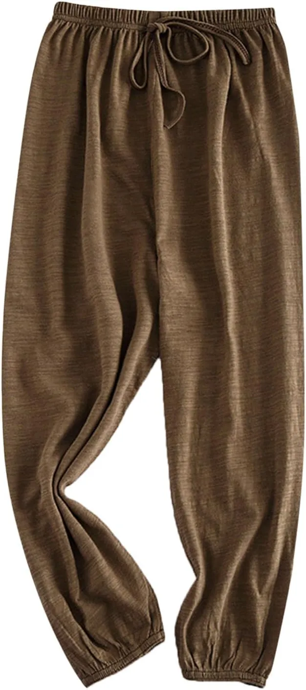 Baby Long 𝐁loomers Soft Slub Cotton Harem Pants for Boys Girls Soild Elastic Casual Joggers Dance Pants