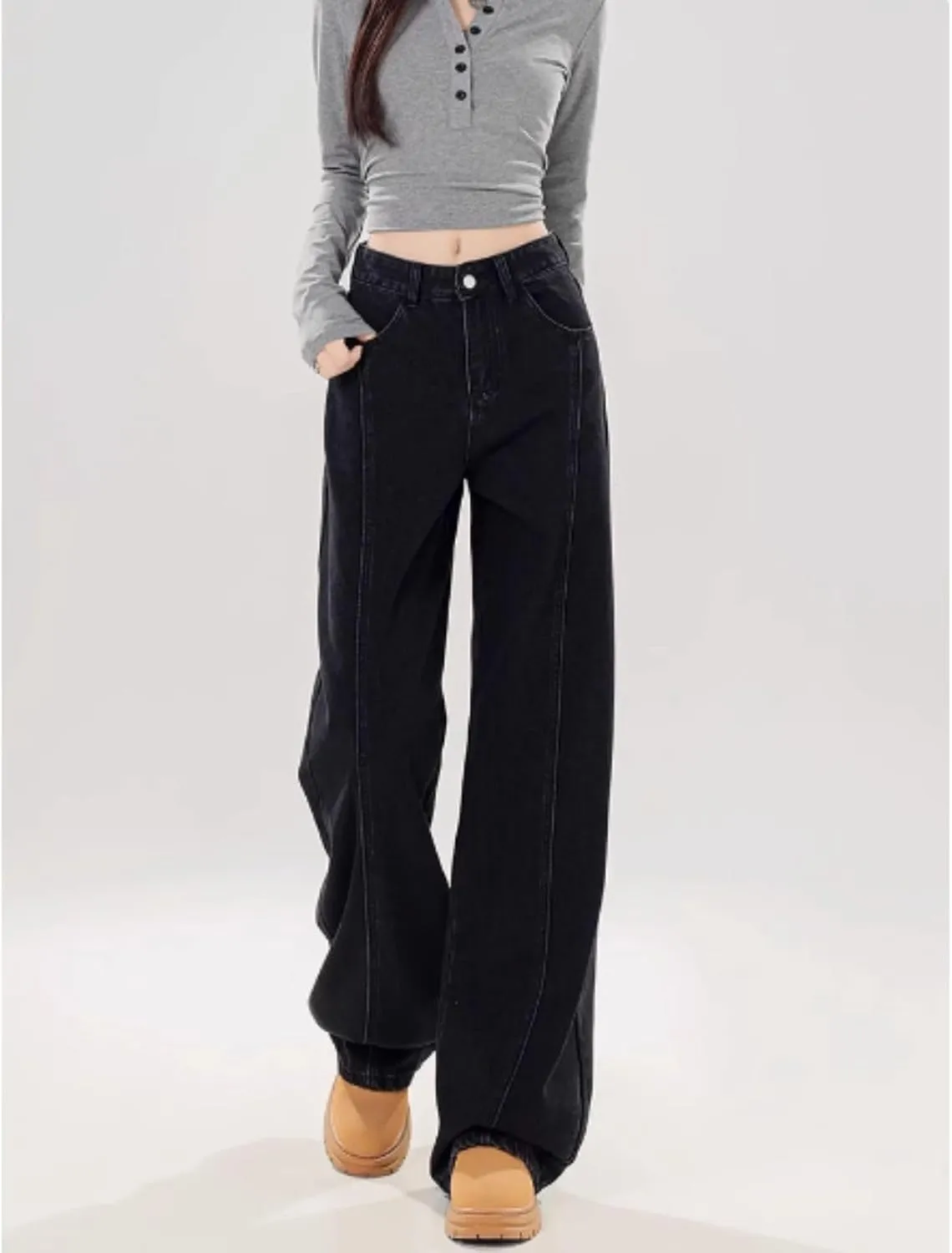 Baggy Jeans for Woman Teen Girls Bow Jeans High Waisted Straight Leg Cute Pants Casual Preppy Clothes