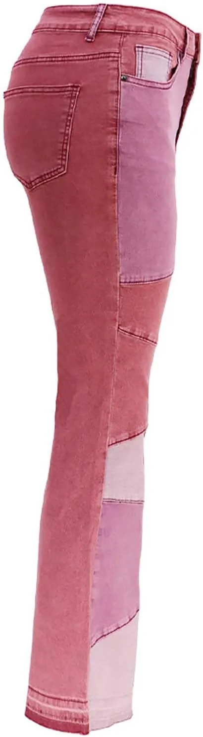 BaRdzo Women's High Waisted Ripped Jeans Patchwork Pants Stretch Skinny Distressed Denim Plus Size Trendy Look