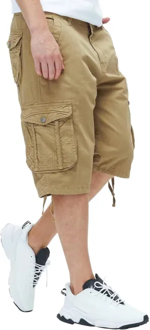 BEST SOUTH Men's Long Cargo Shorts Casual Below Knee 13 Inches Capri Shorts Relaxed Fit with Pockets
