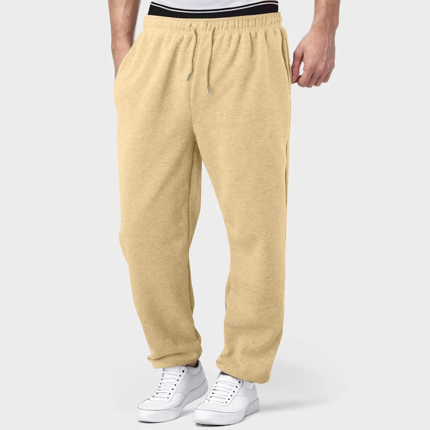 Black Cargo Pants Men Mens Oversized Cargo Pants Casual Drawstring Joggers Work Solid Color Sweatpants with Multi Pocket