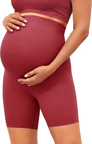 BONVIGOR Clouduxi Maternity Shorts Over The Belly 6"-Pregnancy Biker Shorts Workout Yoga Active Athletic Shorts Pants