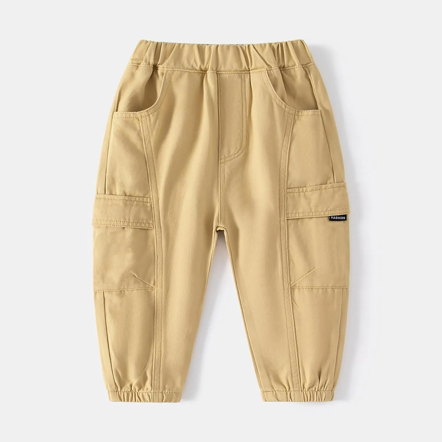 Boys' and Toddler Pull On Cargo Pants Baby Loose Long Pant with Pockets Boys Lightweight Joggers Sweatpants
