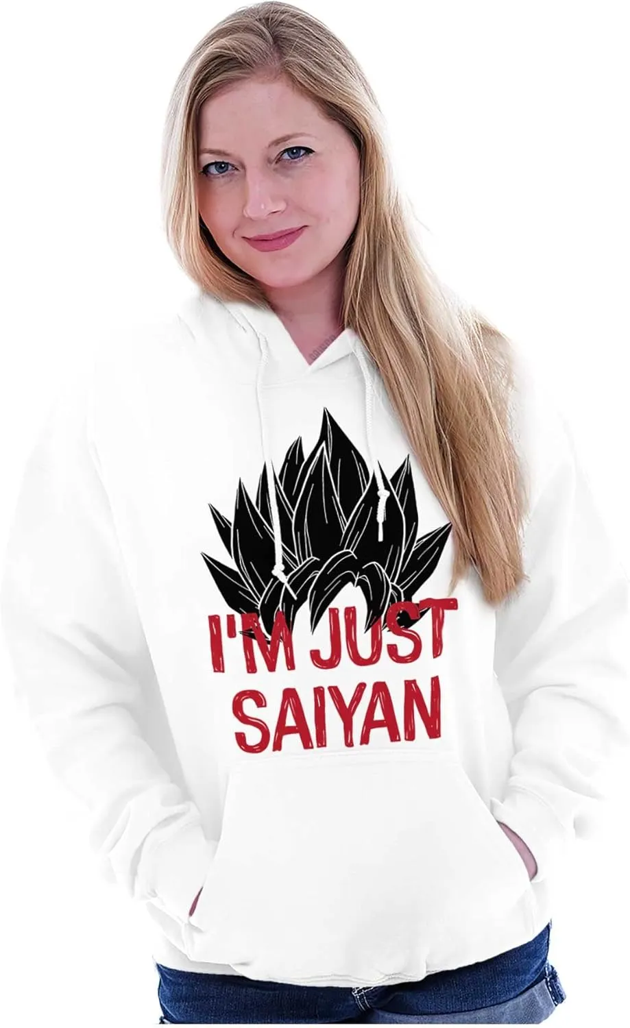 Brisco Brands Nerdy Im Just Saying Funny Anime Pun Hoodie Sweatshirt Women Men