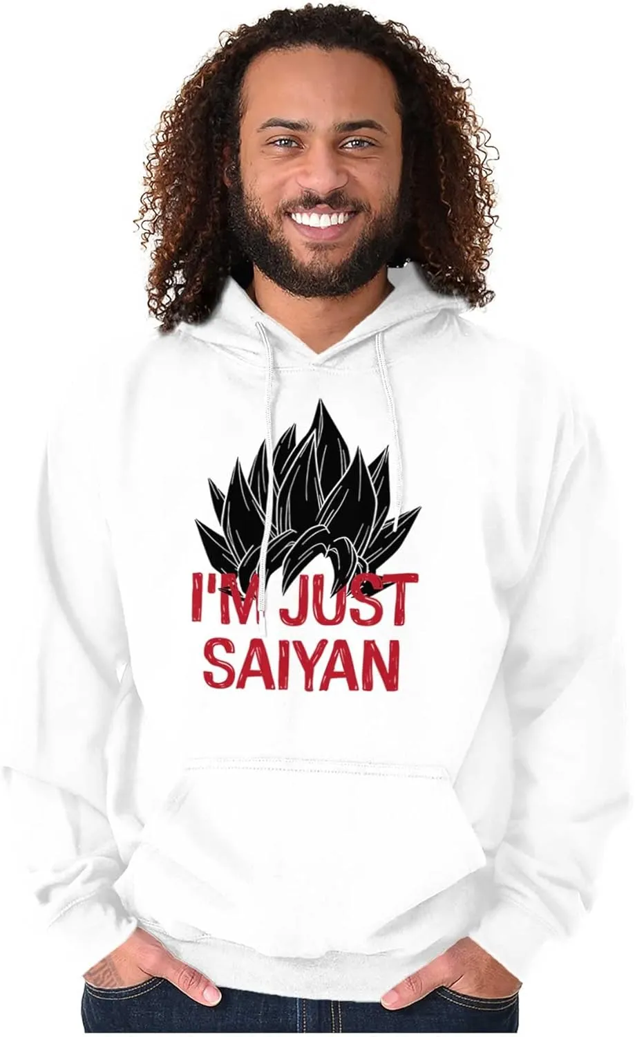 Brisco Brands Nerdy Im Just Saying Funny Anime Pun Hoodie Sweatshirt Women Men