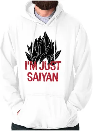 Brisco Brands Nerdy Im Just Saying Funny Anime Pun Hoodie Sweatshirt Women Men