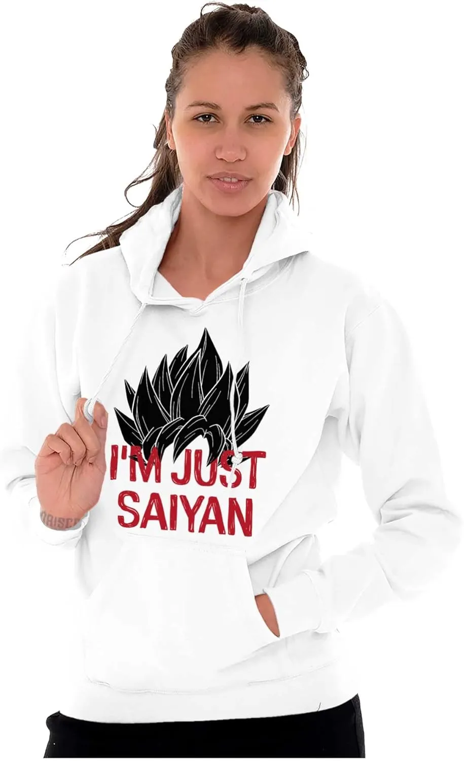 Brisco Brands Nerdy Im Just Saying Funny Anime Pun Hoodie Sweatshirt Women Men