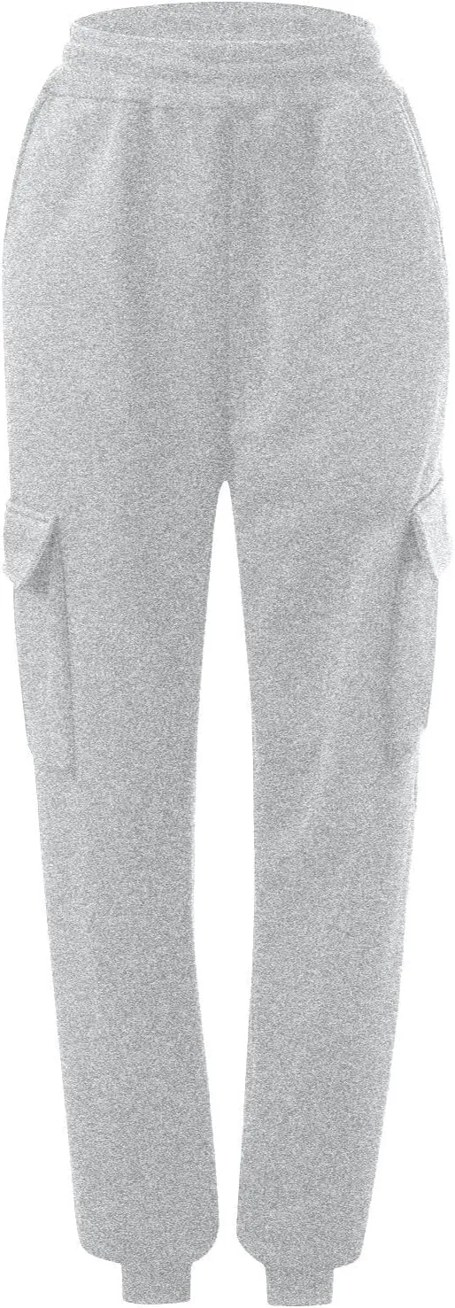 Cargo Jogger Sweatpants Women High Waisted Athletic Fleece Lined Joggers with Pockets Cinch Bottom Running Pants