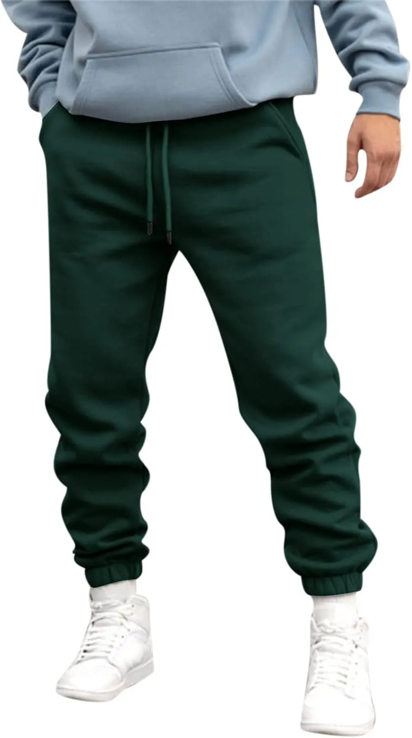 Cargo Pants for Men Relaxed Fit Elastic Waist Baggy Drop Crotch Sweatpant Mens Heavyweight Sweatpants Fleece Trousers