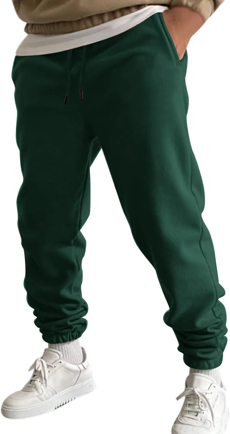 Cargo Pants for Men Relaxed Fit Elastic Waist Baggy Drop Crotch Sweatpant Mens Heavyweight Sweatpants Fleece Trousers
