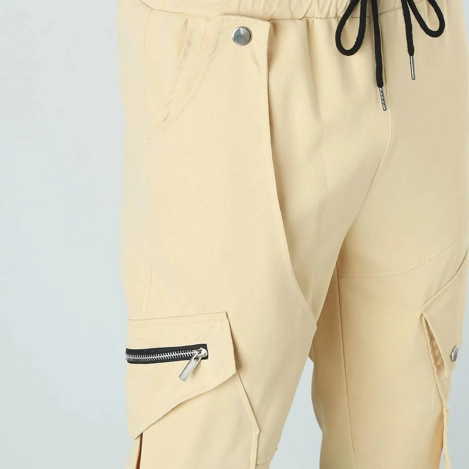 Cargo Pants for Men Relaxed Fit Joggers Men's Heavyweight Cargo Fleece Sweatpants Stretch Elastic Waist Hiking Pants