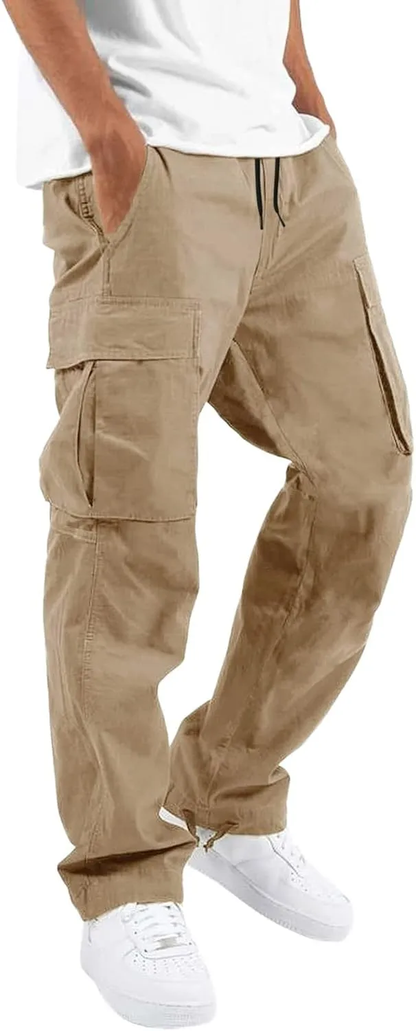 Cargo Pants for Men Relaxed Fit Slim Striped Workout Casual Tapered Sweatpants Men's Pants Casual Cargo Men's Jogger