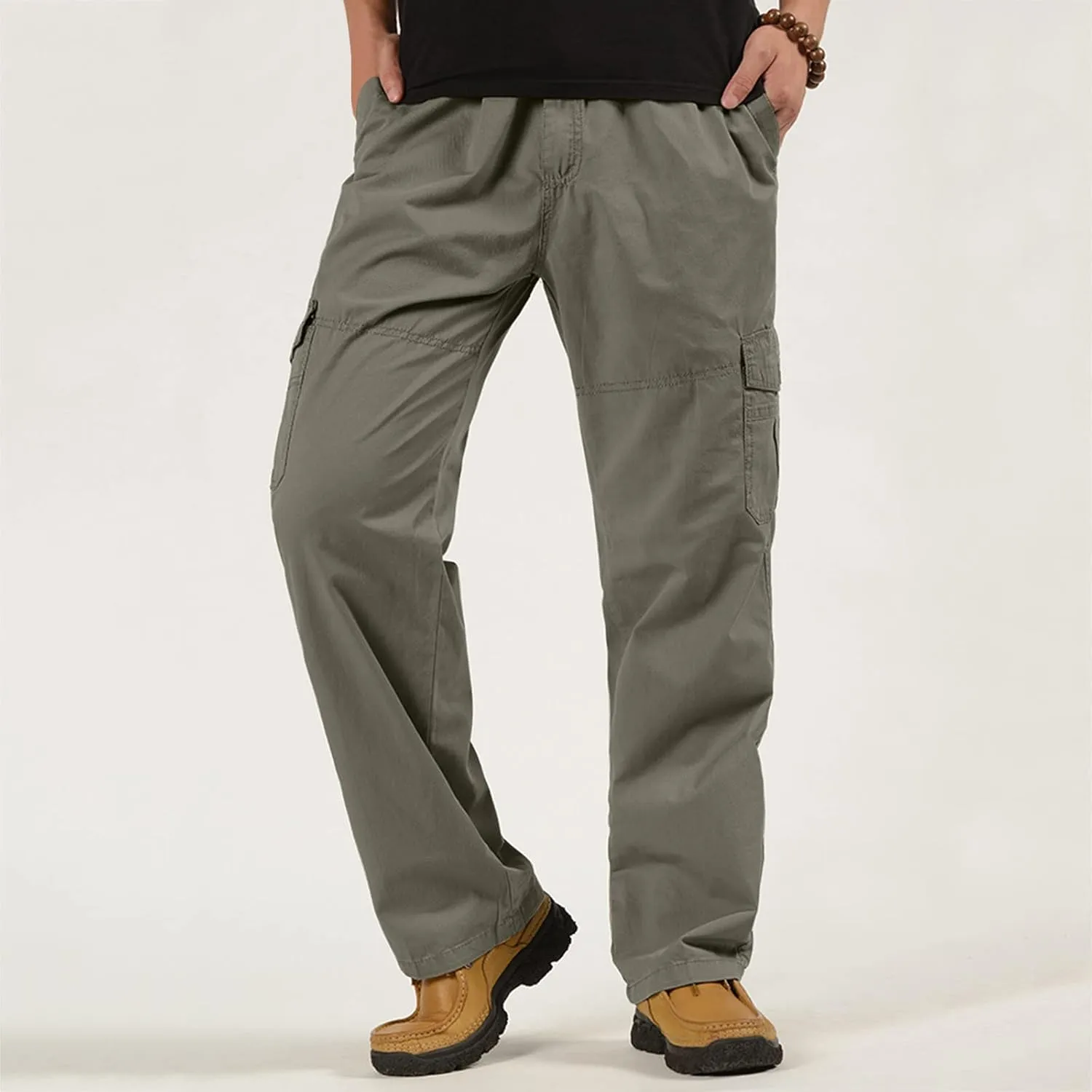 Cargo Sweatpants for Men Mens Lounge Pants Sweatpants Pant with Zipper Pockets Tapered Athletic Joggers Track Workout
