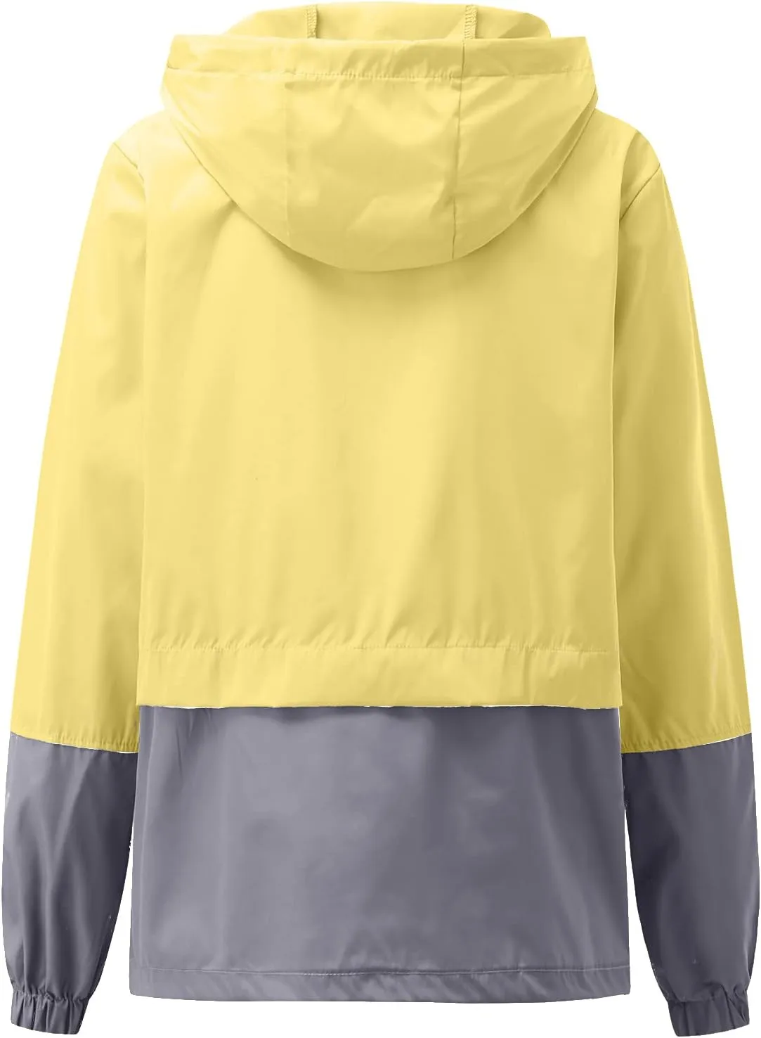 Cdiecer Women's Raincoat Waterproof Windbreaker Hoodie Sunscreen Zipper Jacket Lightweight Outdoor Hiking Color Block Jacket