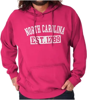 Classic Teaze Vintage North Carolina Distressed Est Hoodie Sweatshirt Women Men