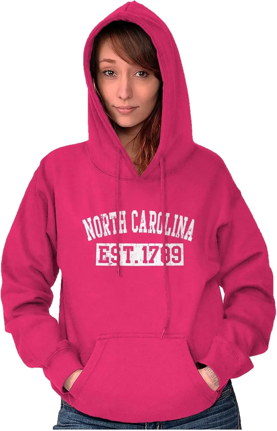 Classic Teaze Vintage North Carolina Distressed Est Hoodie Sweatshirt Women Men