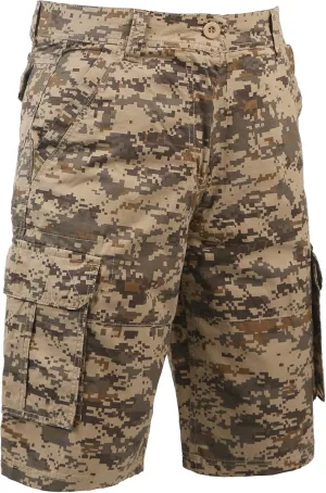 COEVALS CLUB Men's Casual Cargo Twill Multi Pockets Outdoor Relaxed fit Premium Camo Shorts