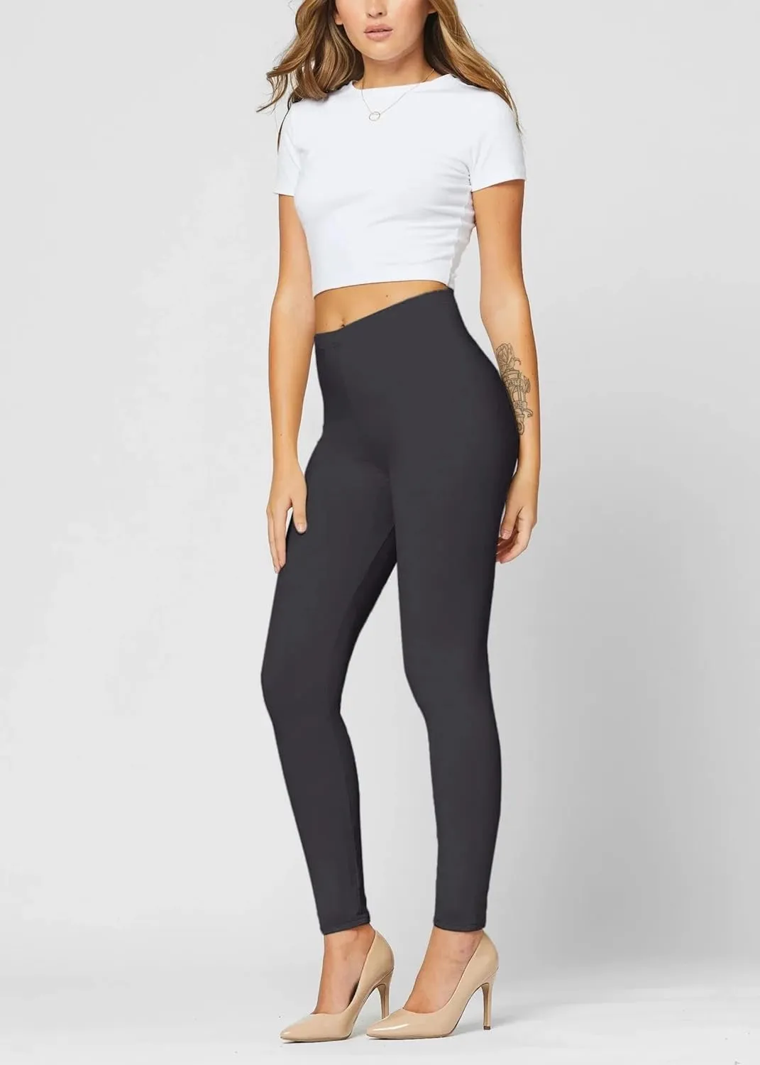 Conceited Ultra Soft Leggings for Women - Full Length, Biker Shorts and Capri's - High Rise - Regular and Plus Size