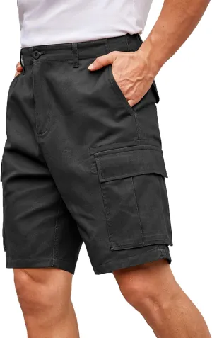 COOFANDY Men's Cargo Shorts Relaxed Fit Cotton Casual Shorts Stretch Outdoor Hiking Work Short with Multi Pockets
