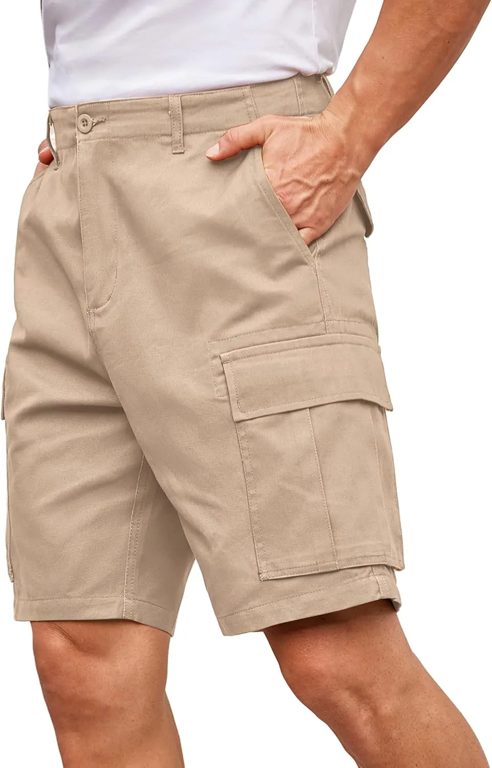 COOFANDY Men's Cargo Shorts Relaxed Fit Cotton Casual Shorts Stretch Outdoor Hiking Work Short with Multi Pockets