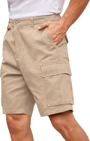 COOFANDY Men's Cargo Shorts Relaxed Fit Cotton Casual Shorts Stretch Outdoor Hiking Work Short with Multi Pockets