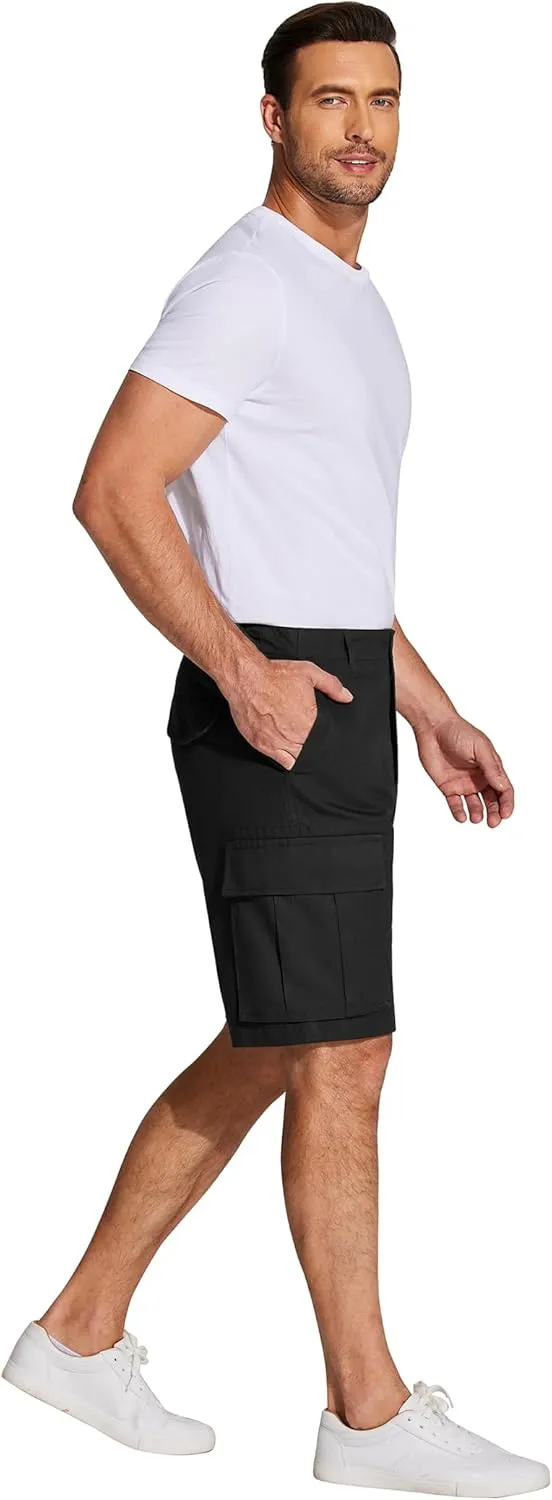 COOFANDY Men's Cargo Shorts Relaxed Fit Cotton Casual Shorts Stretch Outdoor Hiking Work Short with Multi Pockets