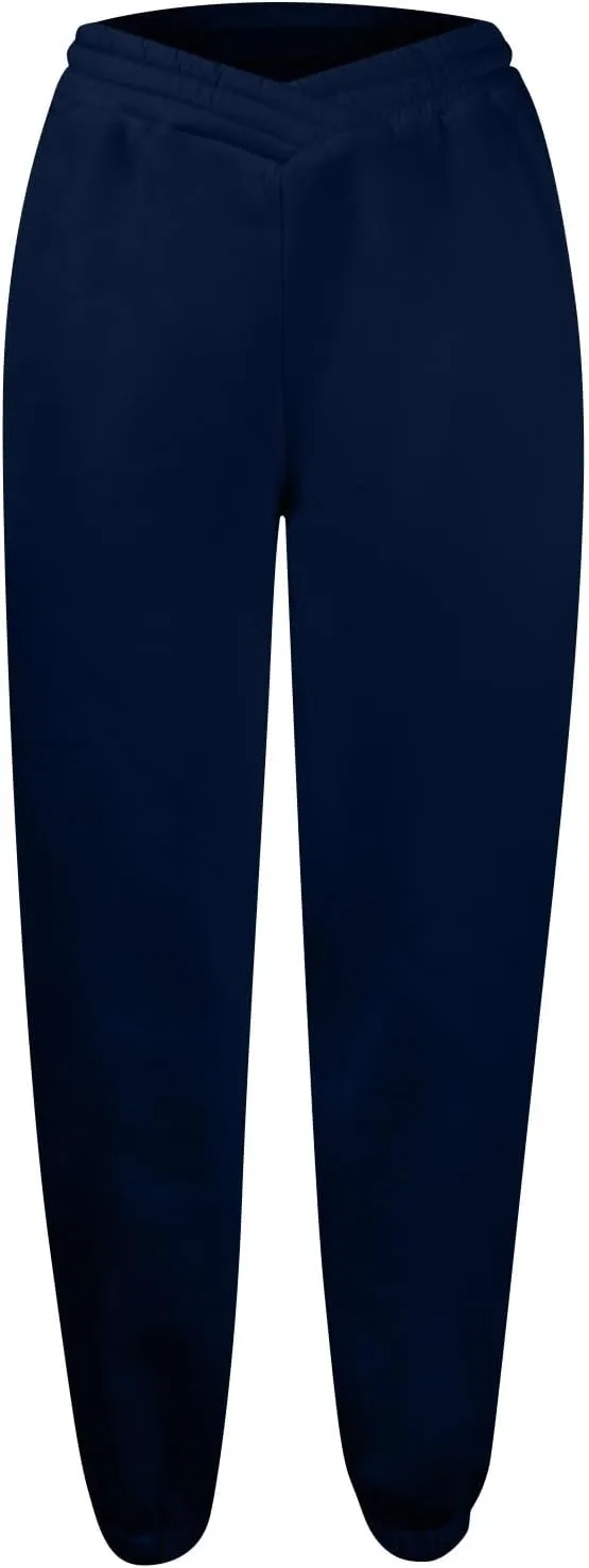Crossover Sweatpants for Women Cotton Fleece Joggers Baggy Cinch Bottom Sweatpants Casual Loose Sweat Pants w/Pockets