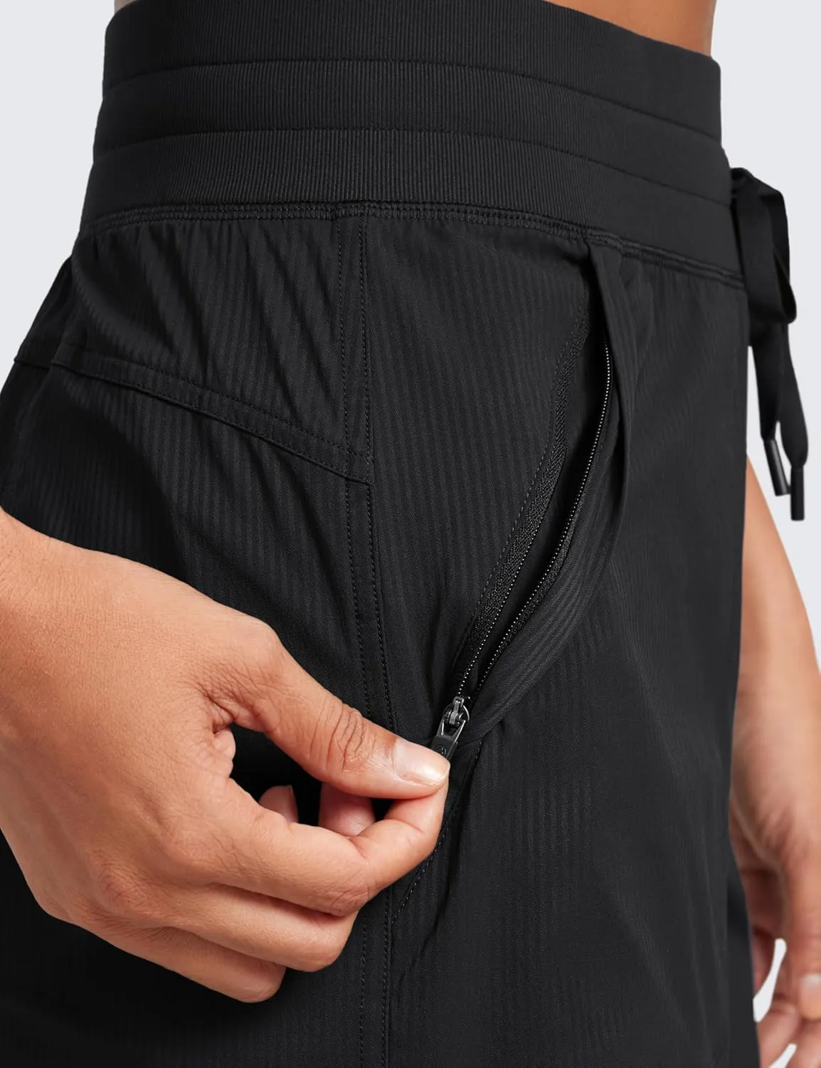 CRZ YOGA Lightweight Casual Shorts for Women 3.5" High Waisted Linerless Athletic Running Hiking Shorts with Zip Pockets