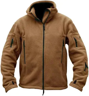 Ctreela Men's Sport Outdoor Tactical Hooded Jackets Winter Insulated Zip Up Military Coats Multi Pocket Fleece Hoodie Jacket