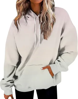 Cute Hoodies For Women Long Sleeve Sweatshirts Tie Dye Patchwork Hoodies Pullover Drop Shoulder Fall Tops With Pocket