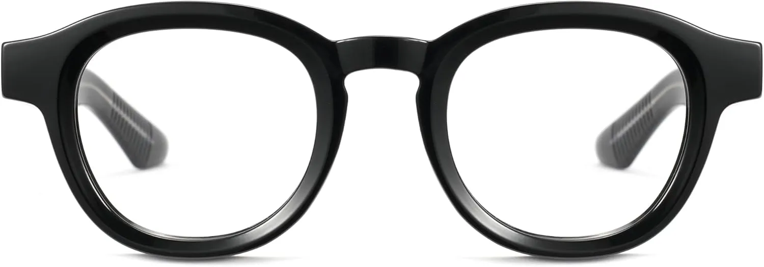 Cyxus Blue Light Glasses Fashion Round Computer Blue Ray Blocking Glasses Tr90 Frame Anti Glare Strain For Men Women 8553