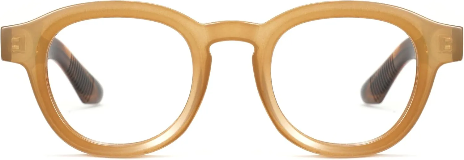 Cyxus Blue Light Glasses Fashion Round Computer Blue Ray Blocking Glasses Tr90 Frame Anti Glare Strain For Men Women 8553