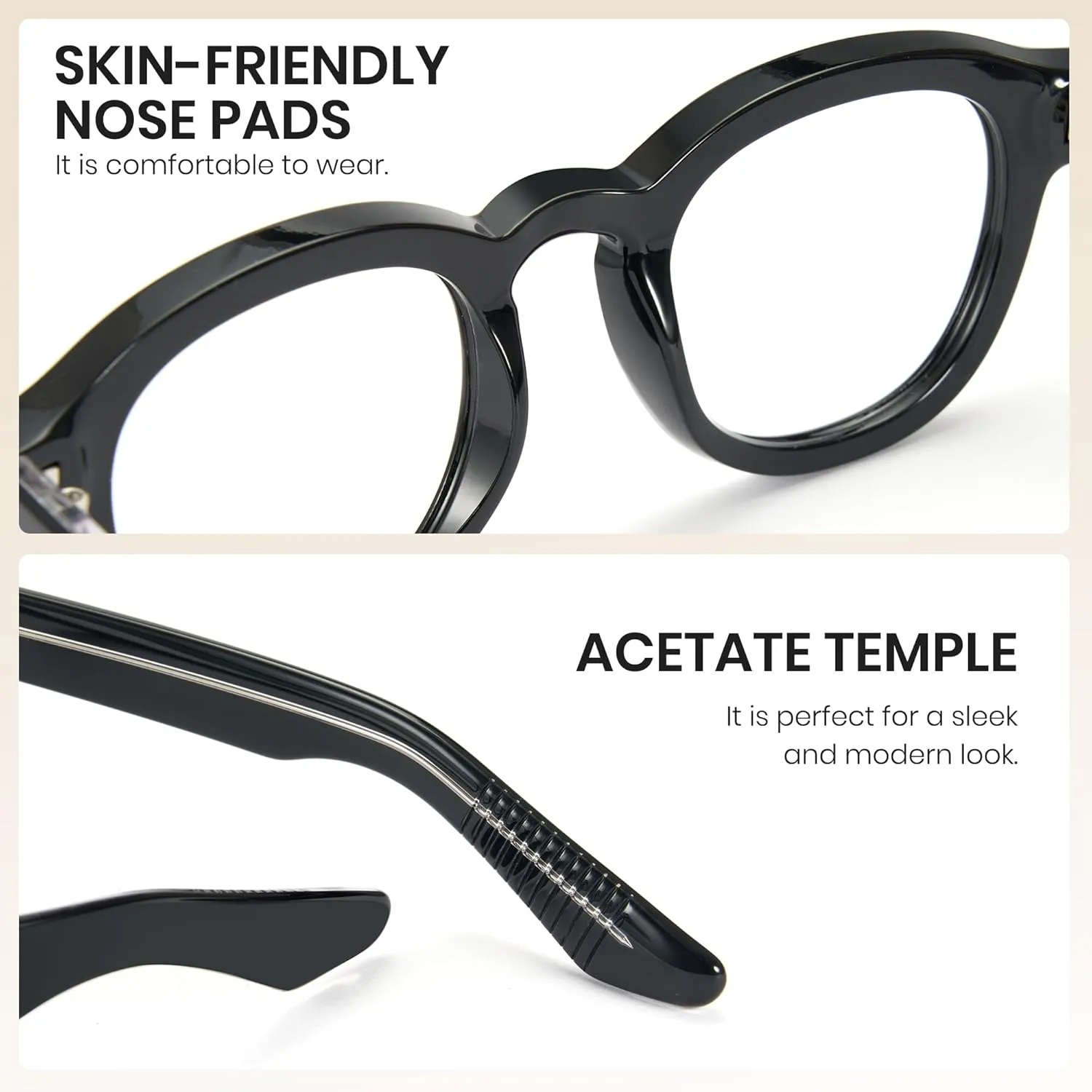 Cyxus Blue Light Glasses Fashion Round Computer Blue Ray Blocking Glasses Tr90 Frame Anti Glare Strain For Men Women 8553