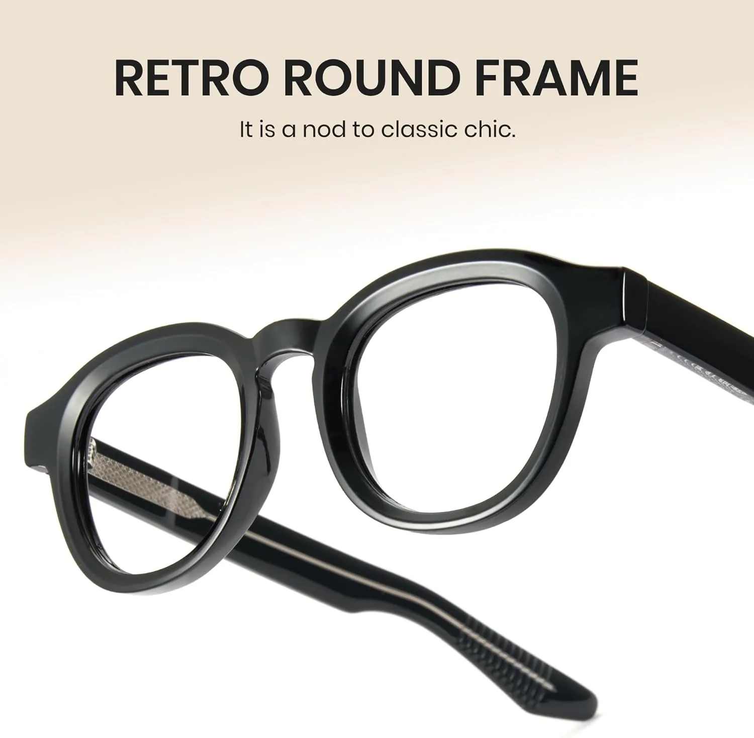 Cyxus Blue Light Glasses Fashion Round Computer Blue Ray Blocking Glasses Tr90 Frame Anti Glare Strain For Men Women 8553