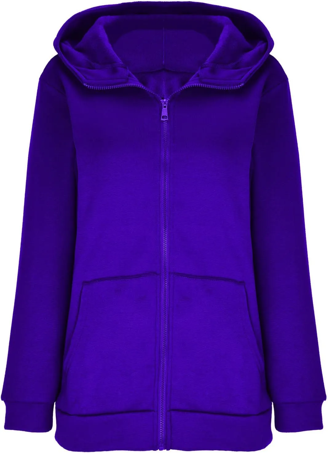 DASAYO Women Zip Up Kangaroo Pocket Hoodies Long Sleeve Sweatshirt Fashion Fall Clothes Baggy Cute Sweater Shirts Teen Girls