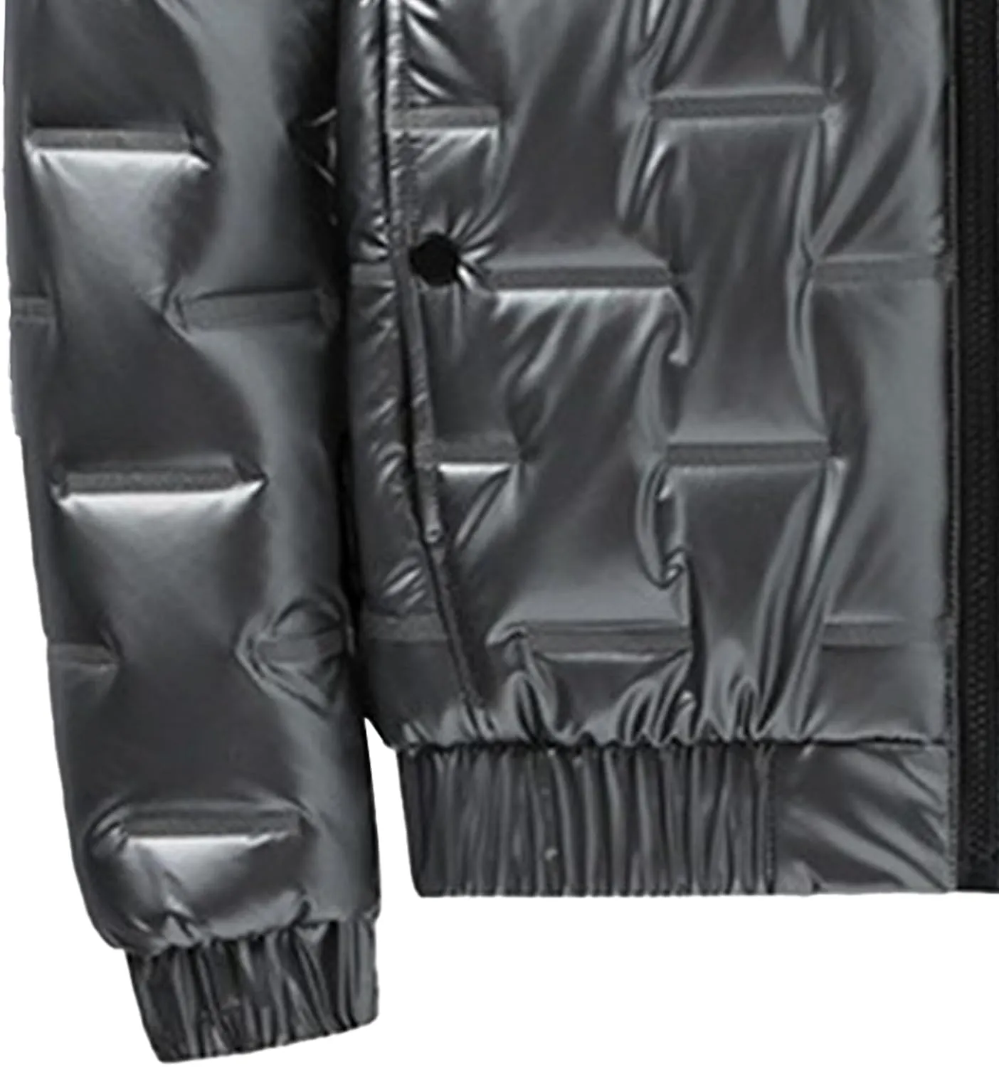 DGHM-JLMY Men's Hooded Padded Glossy Down Jacket Winter Detachable Collar Puffer Jacket Thick Warm Metallic Hood Padded Coats