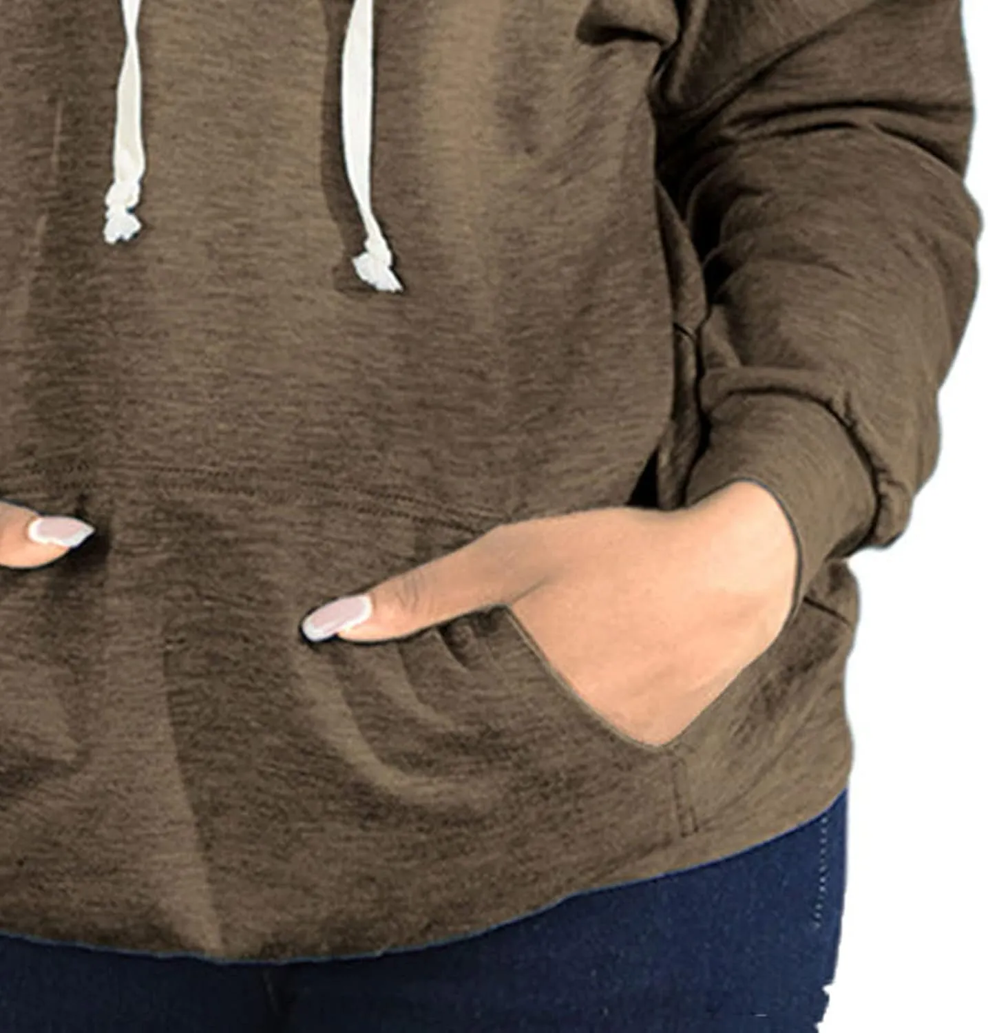 DGHM-JLMY Women Off Shoulder Hooded Pullover Hoodies Long Sleeve Cold Shoulder Crop Top Drawstring Pullover Sweatshirt Casual