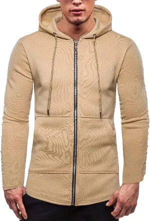 DuDubaby Hoodies for Men Casual Camouflage Sports Sweatshirt Long Sleeve Zipper Hooded Jacket Coat