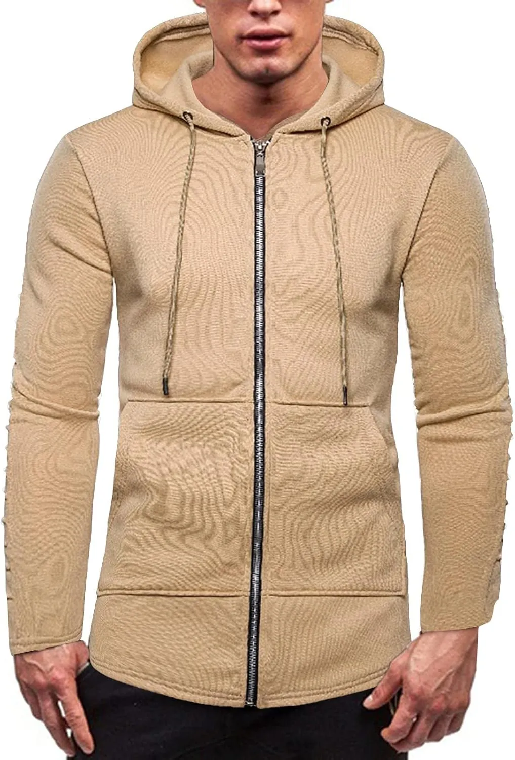 DuDubaby Hoodies for Men Casual Camouflage Sports Sweatshirt Long Sleeve Zipper Hooded Jacket Coat