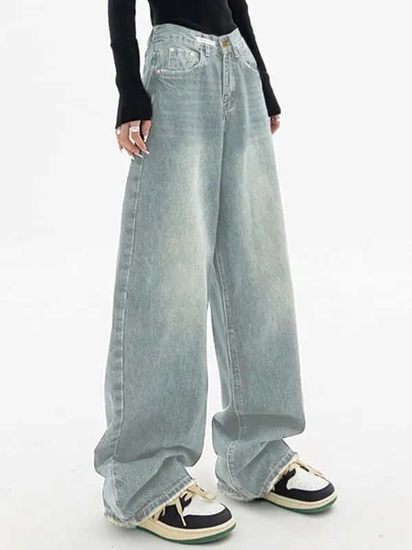 EMMIOL Jeans for Women Wide Leg Baggy Jeans High Waist Y2K Cargo Pants Casual Loose Boyfriends Trousers Vintage Streetwear